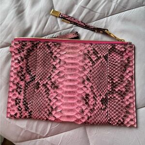 Pink Snakeskin Clutch by Michael Kors / clutch / wristlet / purse / bags / pink